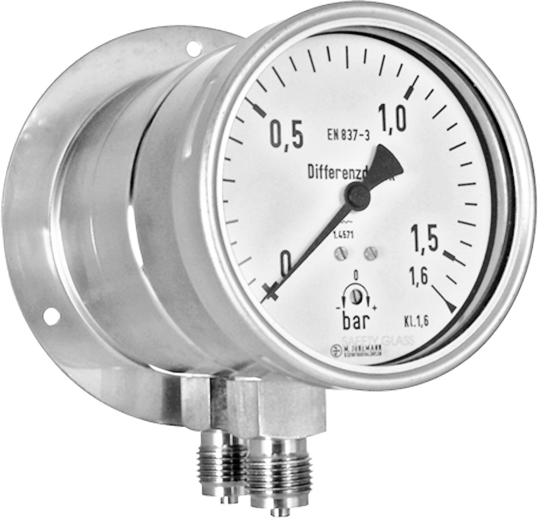Jünemann Instruments Differential pressure gauge, stainless steel